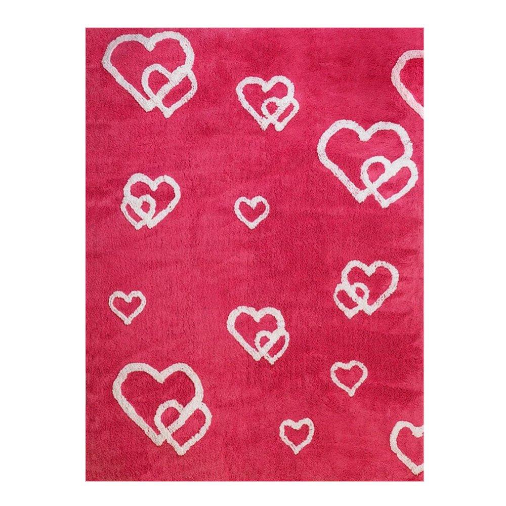 Alfombra Infantil Algodón Corazones Fresa - Nanetes #